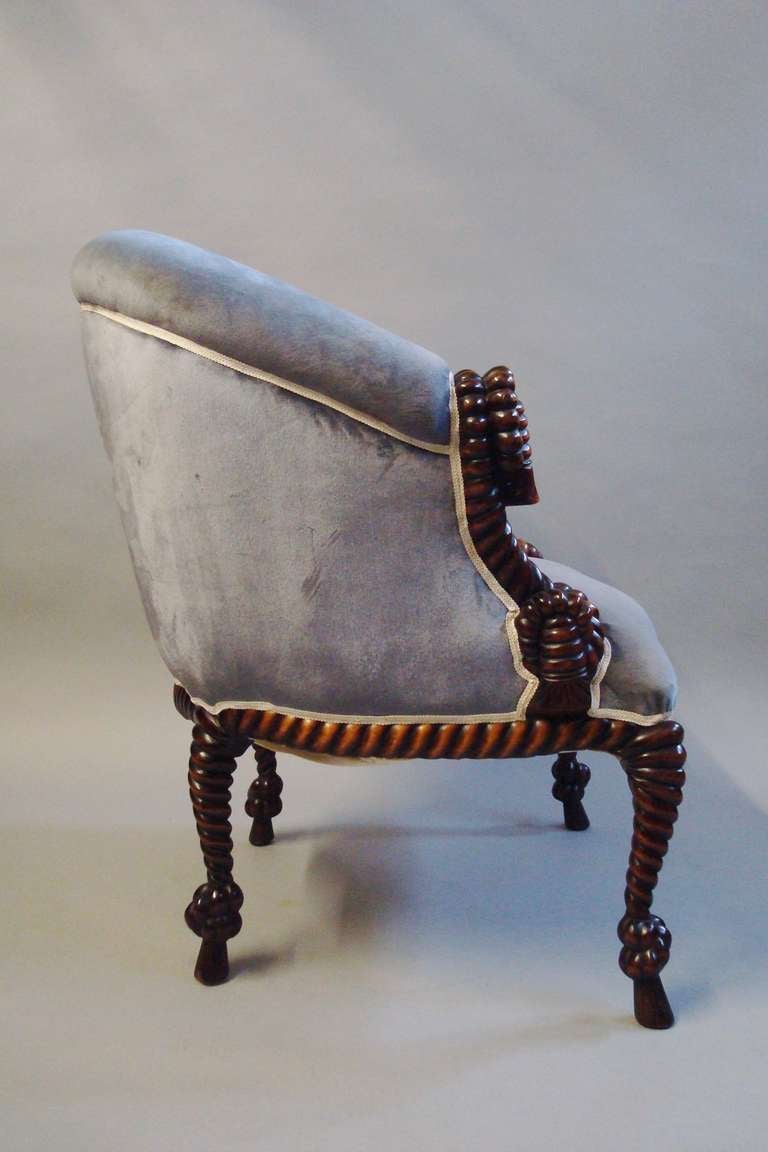 A Very Decorative Mahogany 'Rope Twist' Armchair at 1stDibs