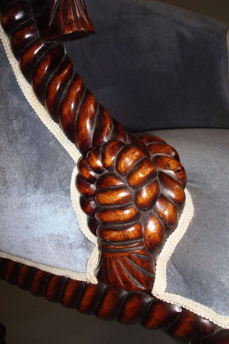 A Very Decorative Mahogany 'Rope Twist' Armchair at 1stDibs