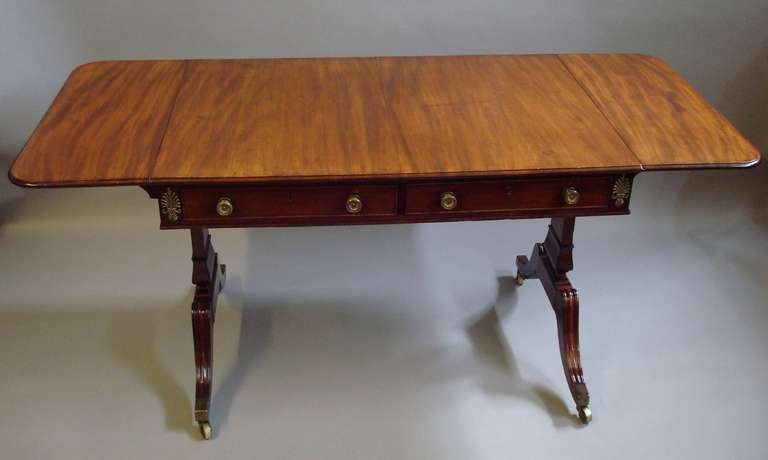 A Good Regency Mahogany and Brass Mounted Sofa Table 2