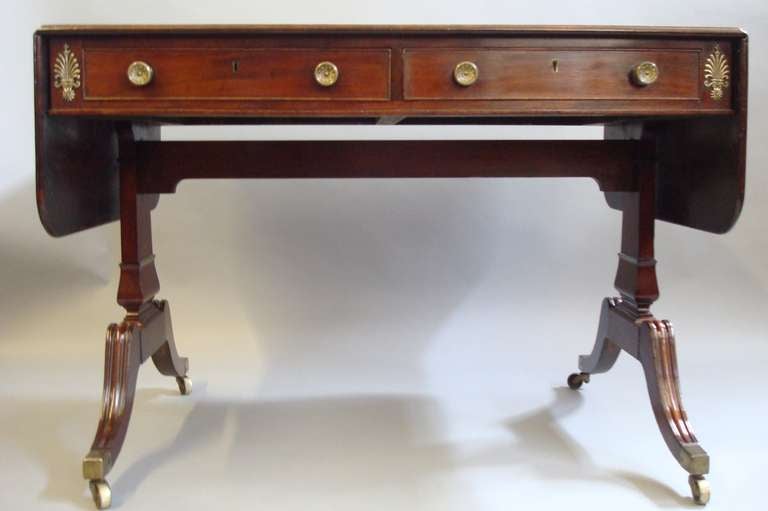 A Good Regency Mahogany and Brass Mounted Sofa Table 5