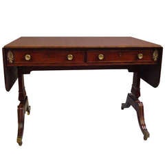 A Good Regency Mahogany and Brass Mounted Sofa Table 2