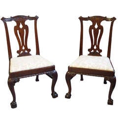 Georgian Pair of Irish Mahogany Side Chairs
