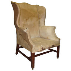 Good Shapely Georgian Mahogany Wing Chair