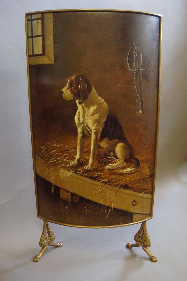 An Unusual 19th Century Painted Tole Firescreen 3