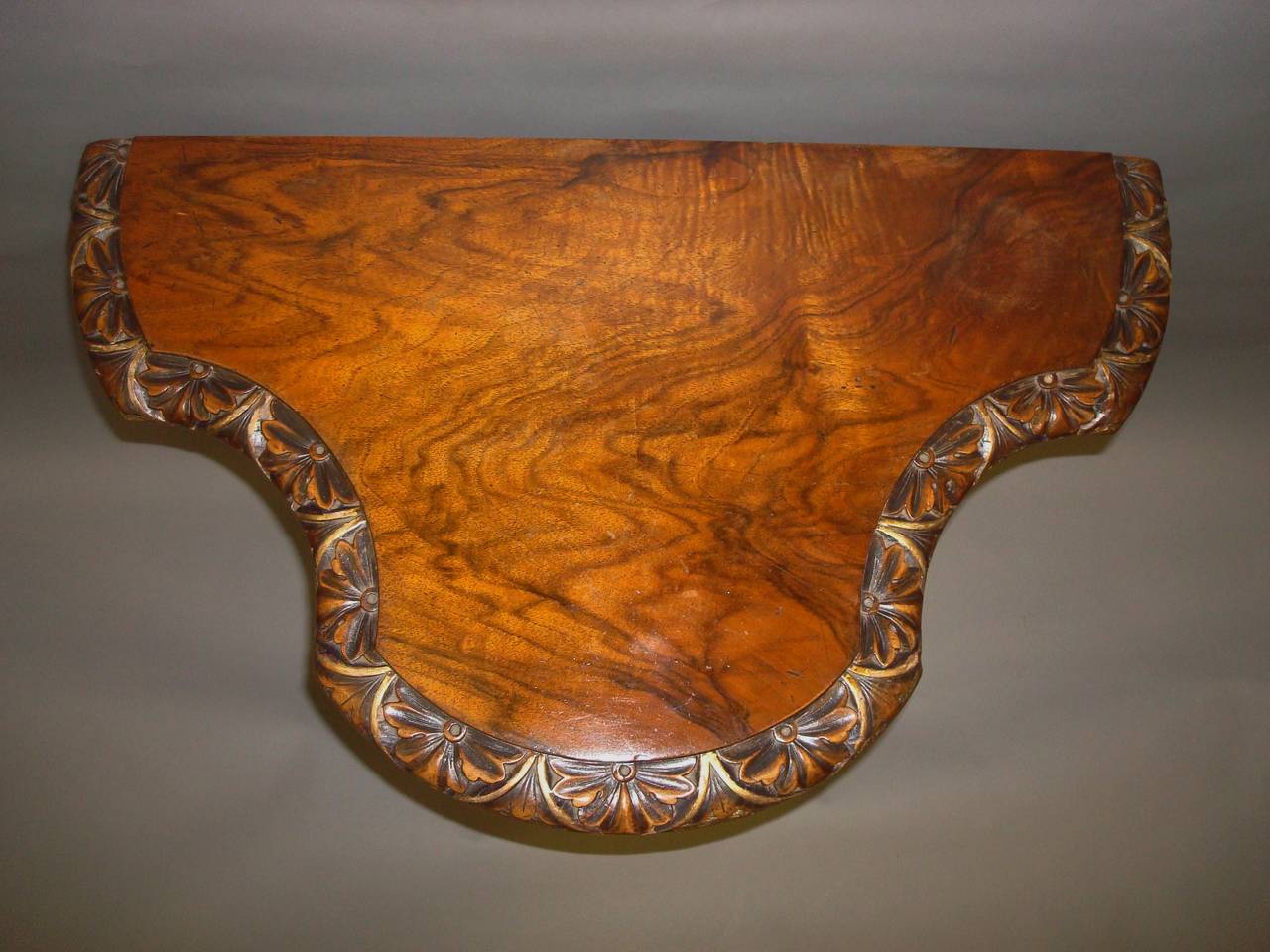 Good 19th Century Carved Walnut and Gilt Heron Console Table 1