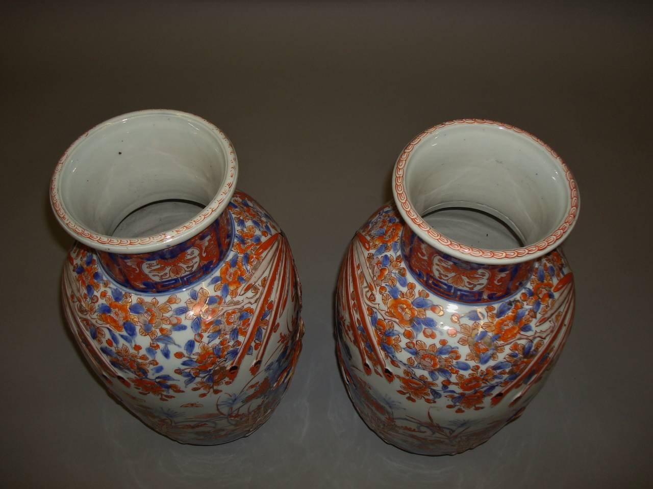 Large 19th Century Pair of Imari Vases 2