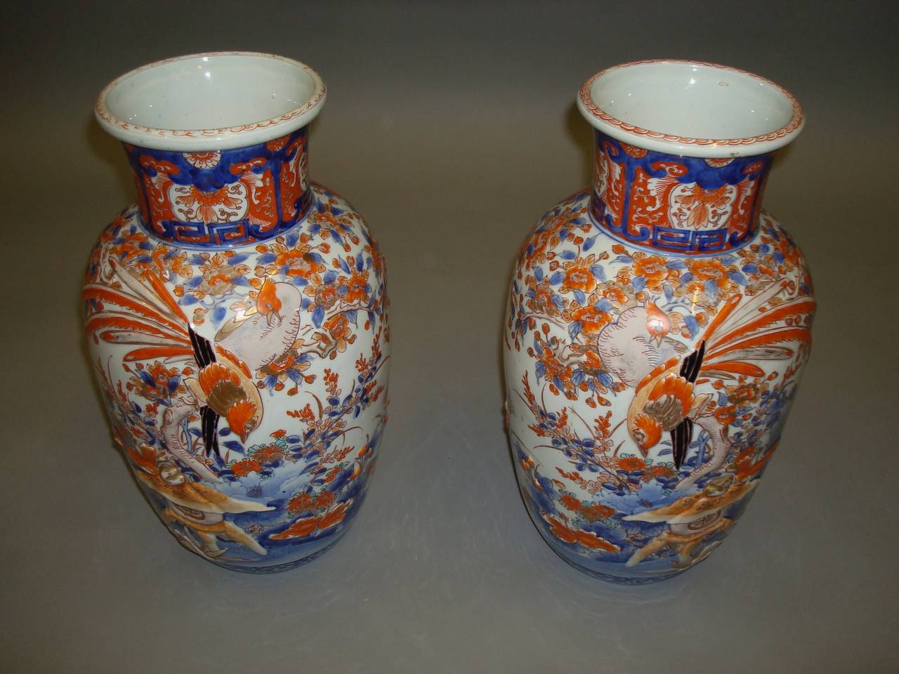 Large 19th Century Pair of Imari Vases 3