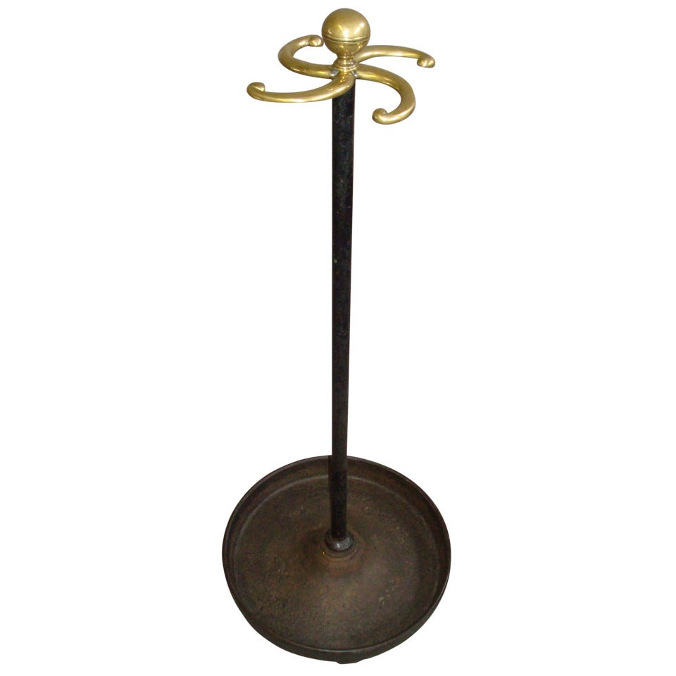 An Unusual Regency Cast Iron and Brass Stick Stand For Sale