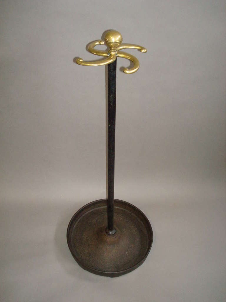 An Unusual Regency Cast Iron and Brass Stick Stand