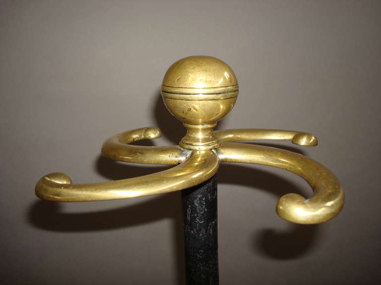 An Unusual Regency Cast Iron and Brass Stick Stand In Good Condition For Sale In Moreton-in-Marsh, Gloucestershire