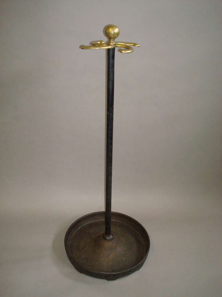 An Unusual Regency Cast Iron and Brass Stick Stand For Sale 1