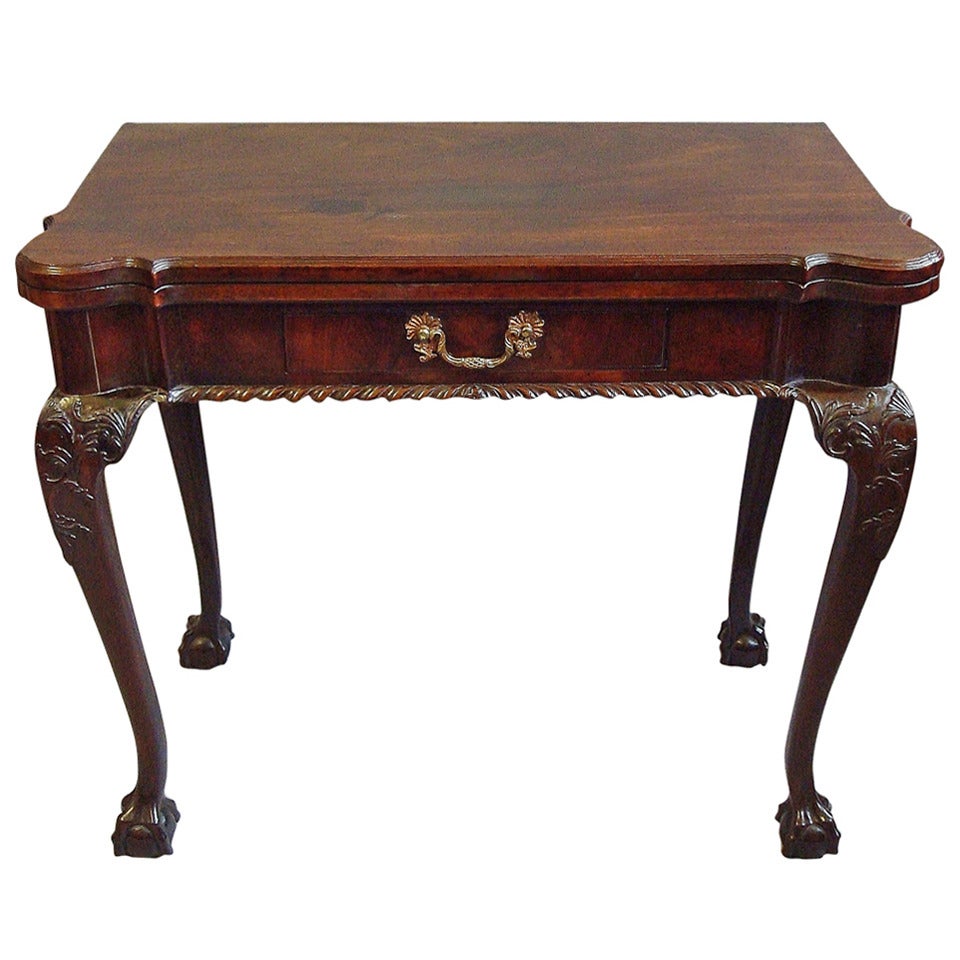 George III Mahogany Card Table For Sale