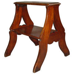 Antique An Elegant Regency Set of Mahogany Library Steps of Small Proportions