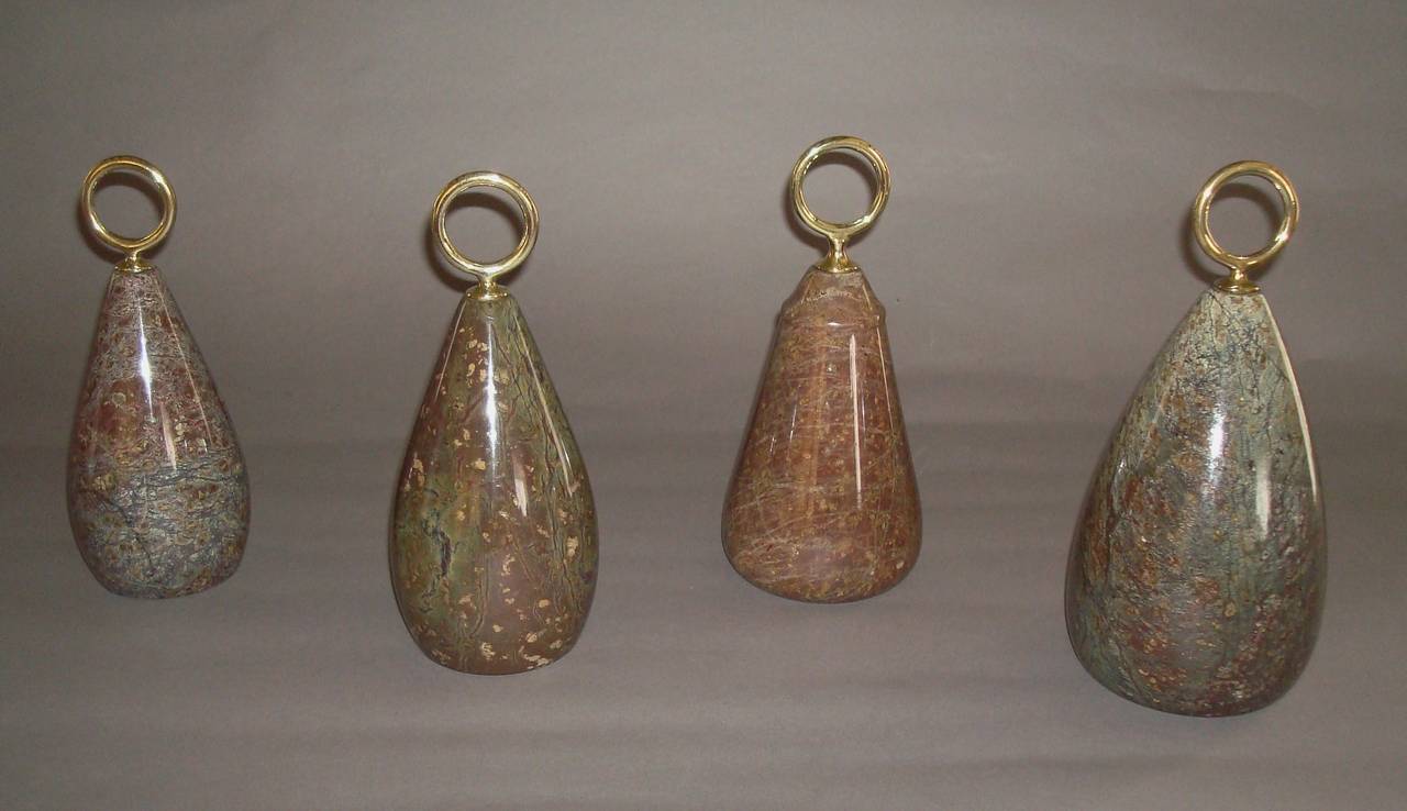 Late 19th Century Unusual 19th Century Collection of Four Serpentine Marble Door Stops