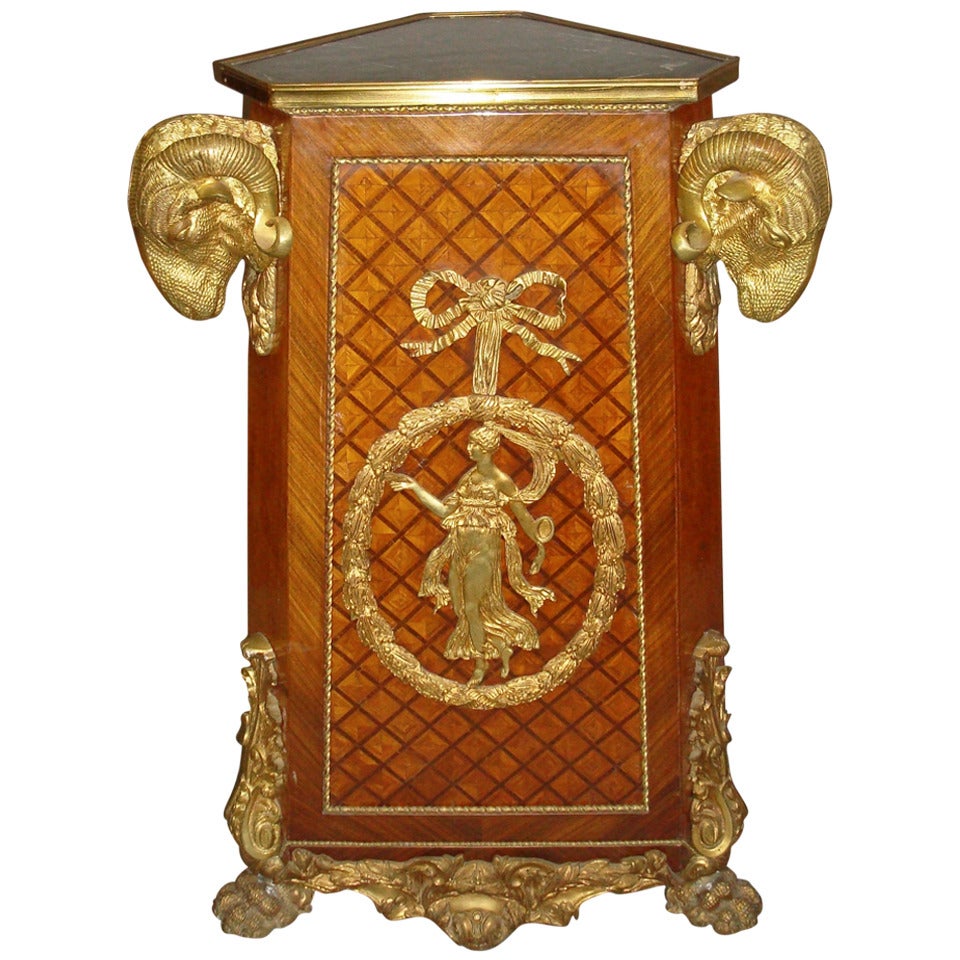 A  Flamboyant Louis XV Style Ormolu Mounted, Walnut and Kingwood Pedestal