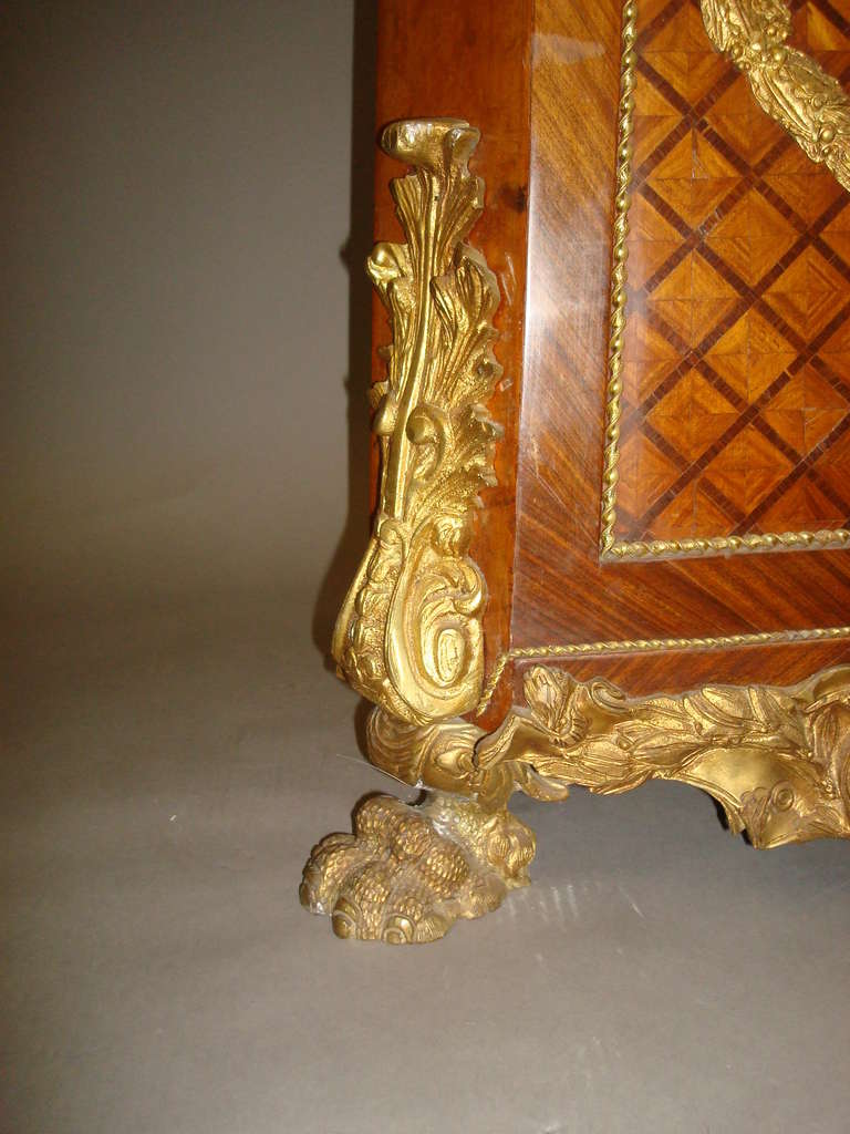 A  Flamboyant Louis XV Style Ormolu Mounted, Walnut and Kingwood Pedestal 2