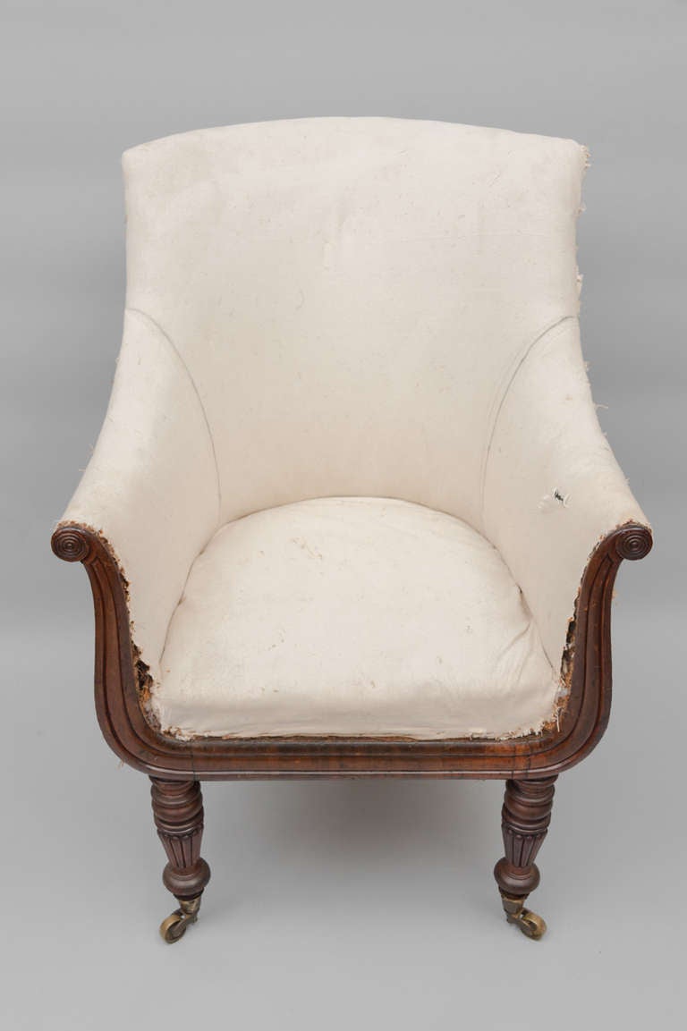 A Pair of Regency Mahogany Bergere Library Chairs 3