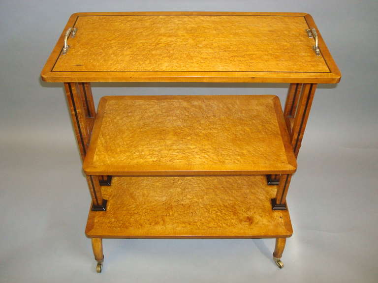 English Splendid Regency Matched Pair of Maple Etageres For Sale
