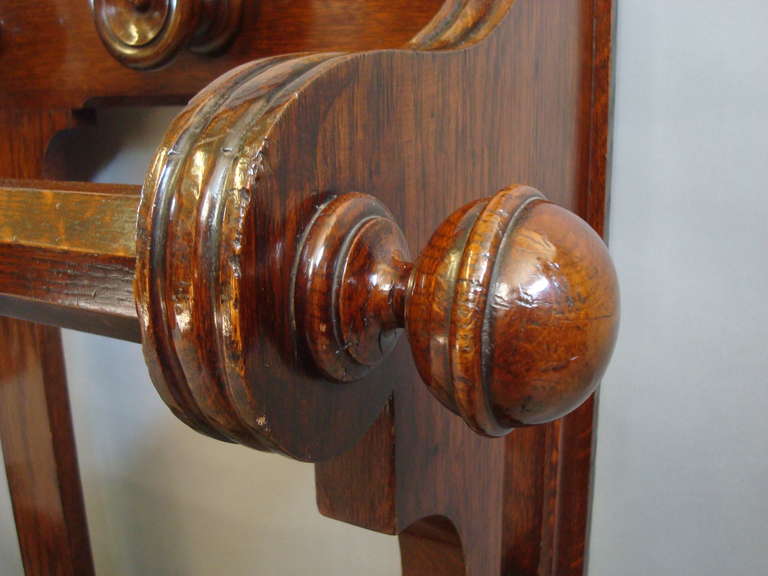 A Good Mid 19th Century Oak Hall Stand 2