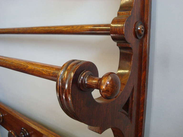 A Good Mid 19th Century Oak Hall Stand 6