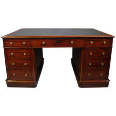 A Good C19th Mahogany Partners Desk - Stamped James Winter & Sons