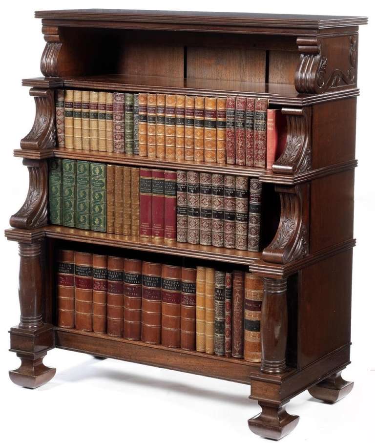 A Stylish Regency Mahogany Waterfall Open Bookcase