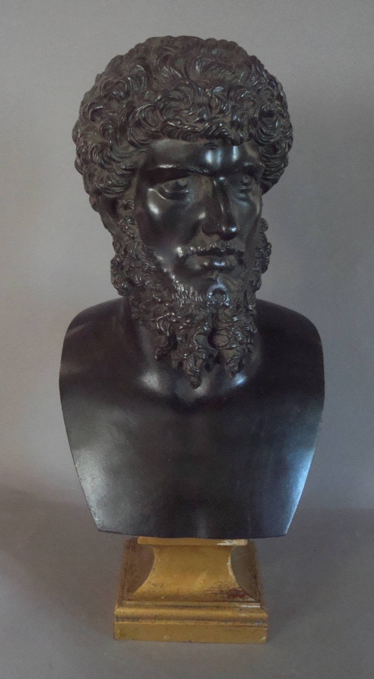 19th Century Grand Tour Classical Bronze Bust of Lucius Verus Emperor of Rome 4