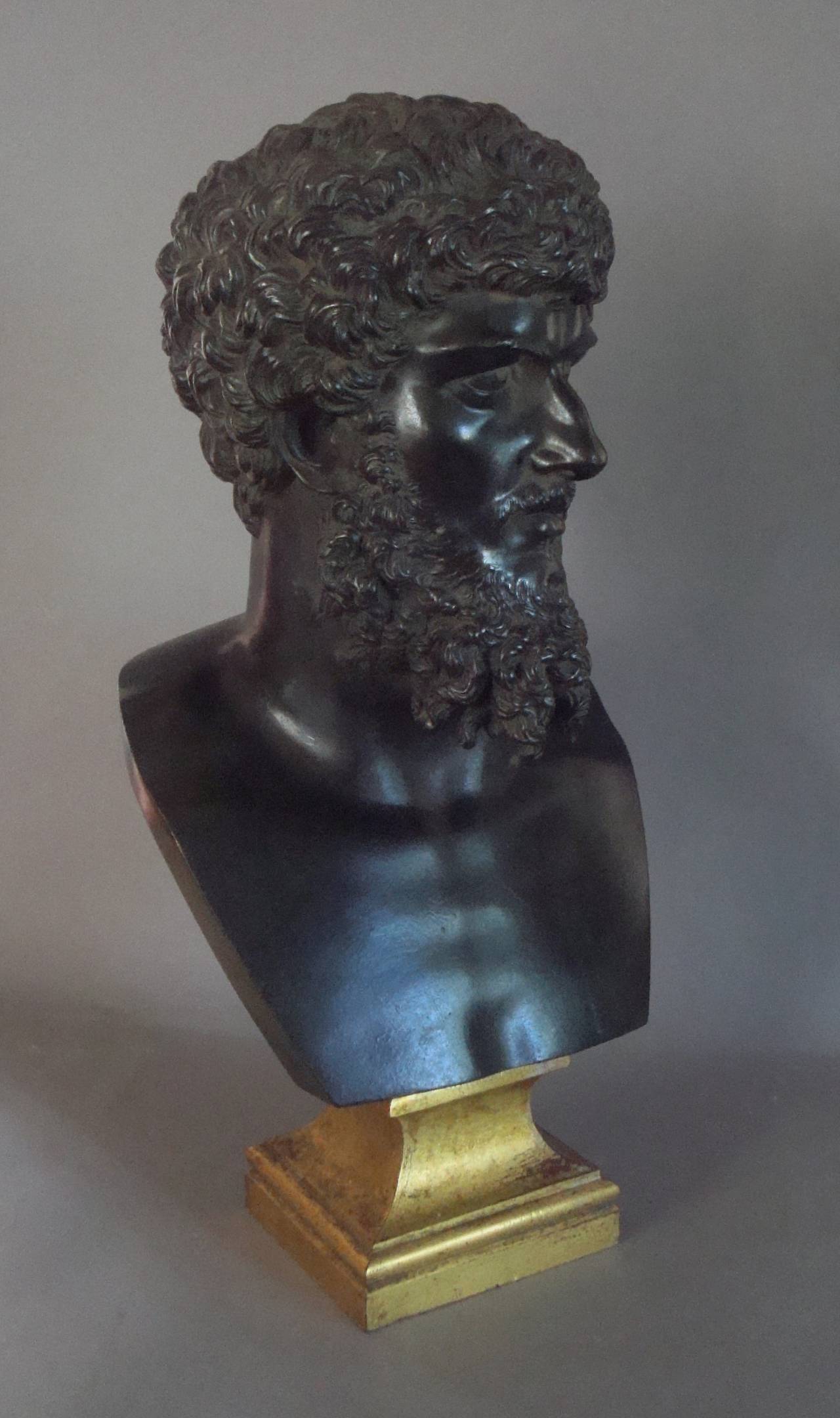 19th Century Grand Tour Classical Bronze Bust of Lucius Verus Emperor of Rome 1