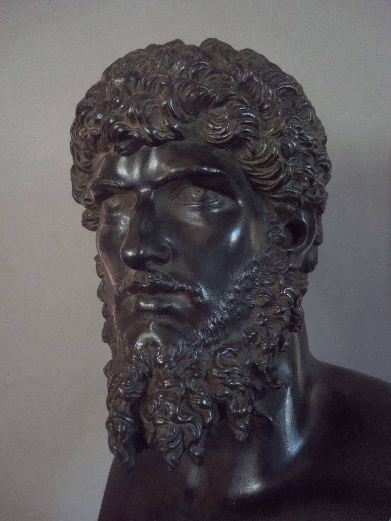 19th Century Grand Tour Classical Bronze Bust of Lucius Verus Emperor of Rome 3