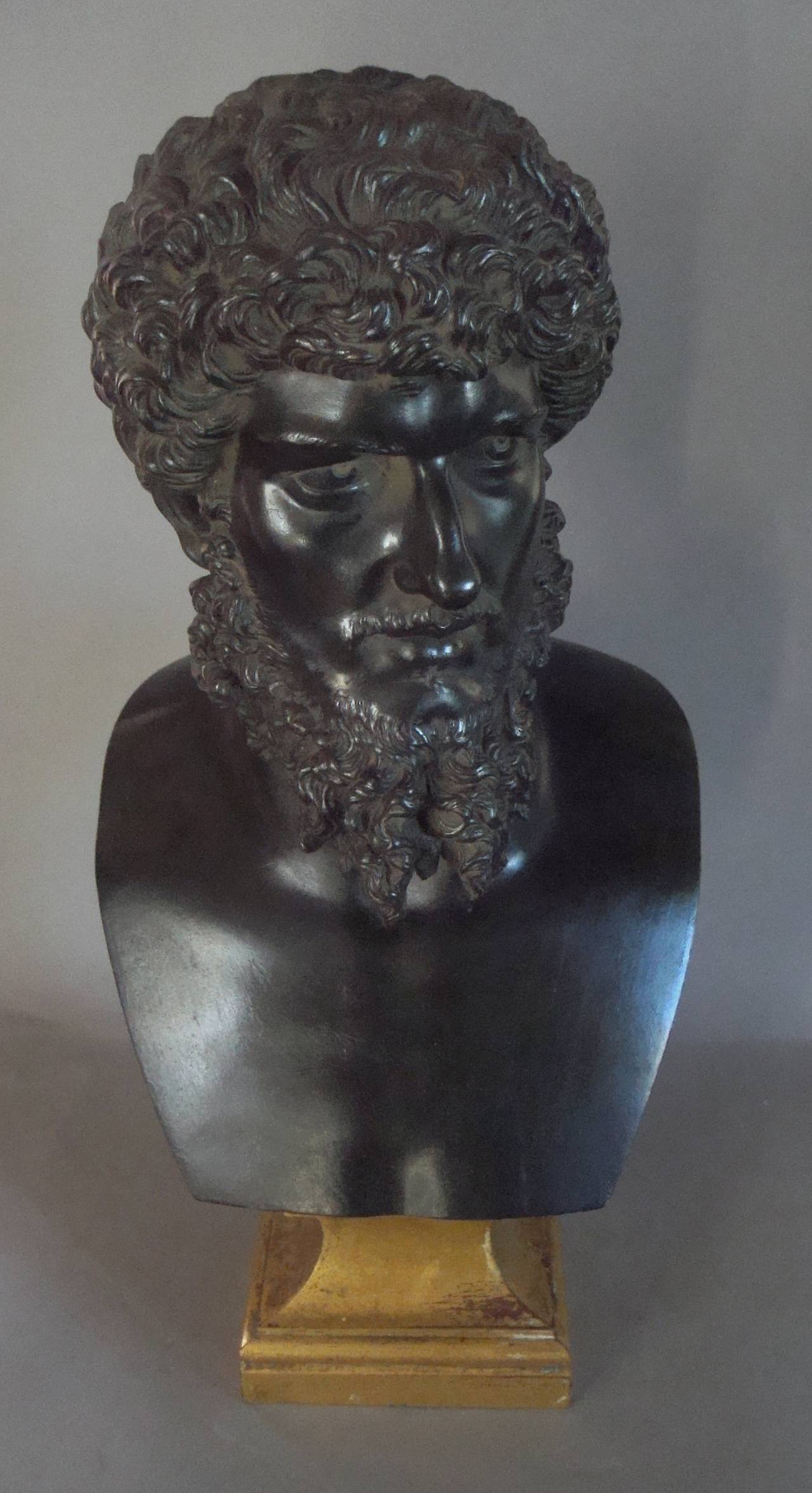 19th Century Grand Tour Classical Bronze Bust of Lucius Verus Emperor of Rome 2