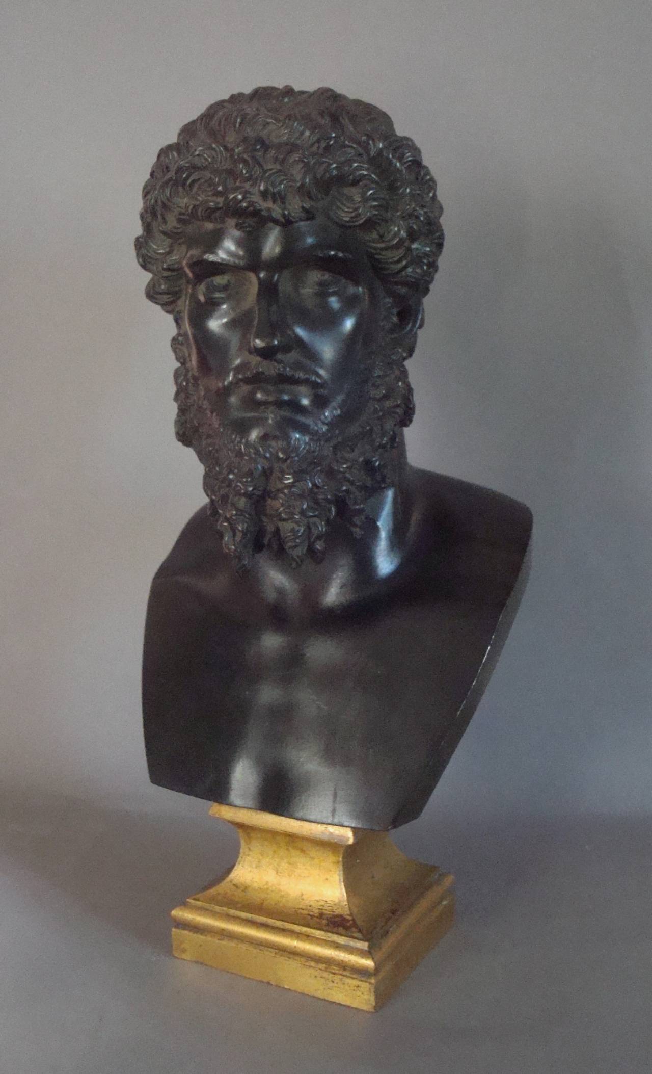 19th Century Grand Tour Classical Bronze Bust of Lucius Verus Emperor of Rome 5