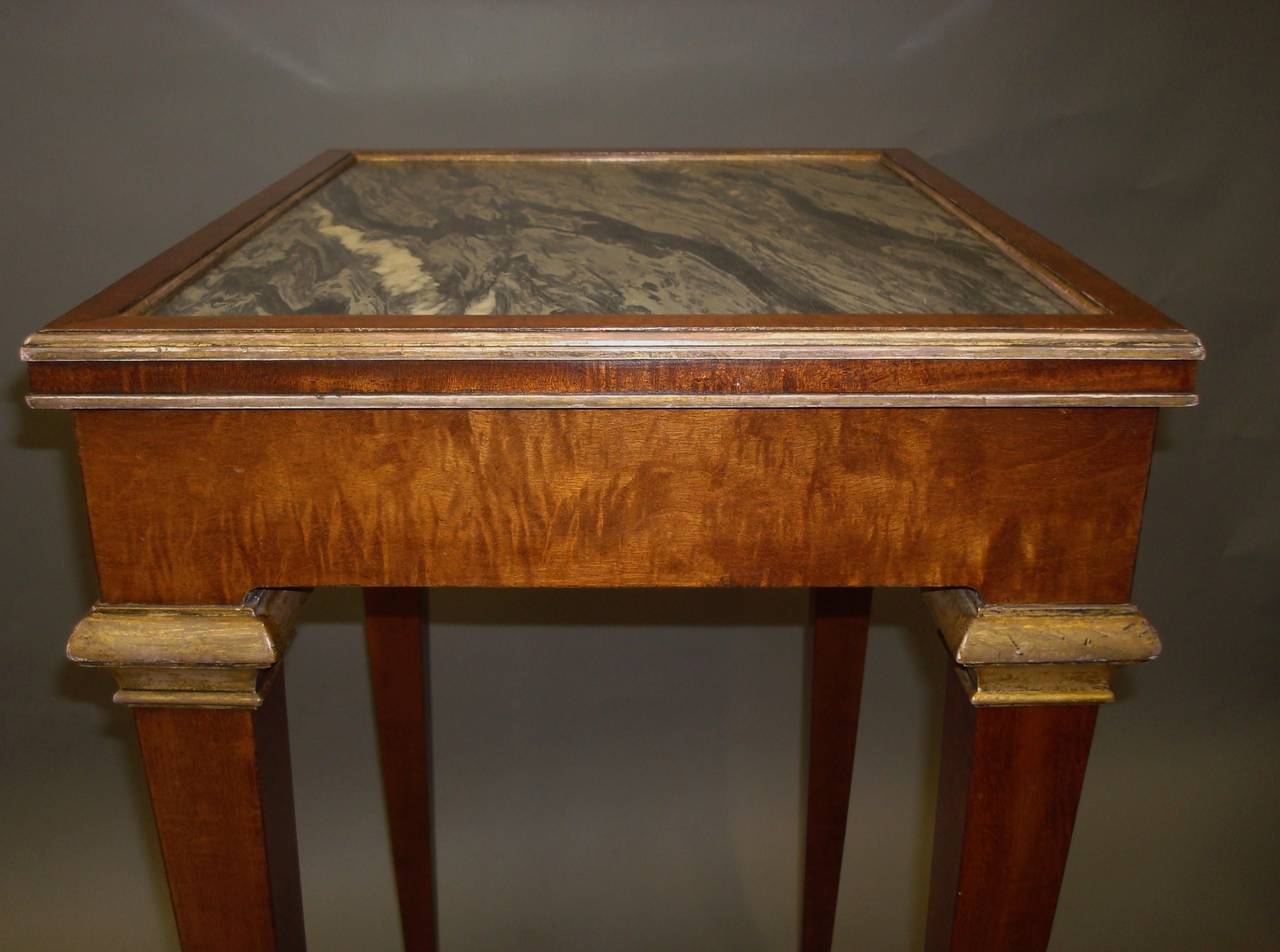 Late 19th Century Stylish 19th Century Pair of Mahogany with Marble-Top End Tables