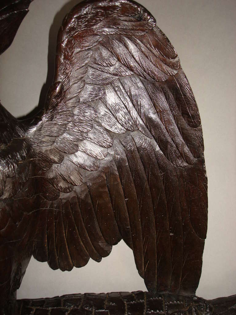 Unusual 19th Century Carved Black Forest Eagle Hat / Coat Rack For Sale 1