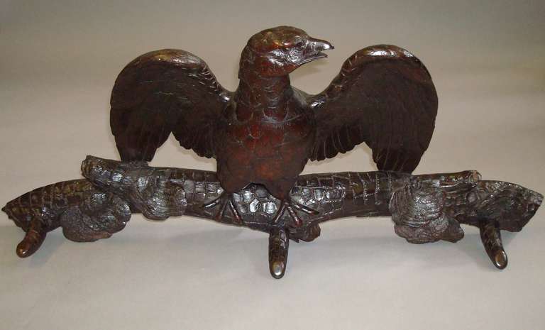 Unusual 19th Century Carved Black Forest Eagle Hat / Coat Rack For Sale 3