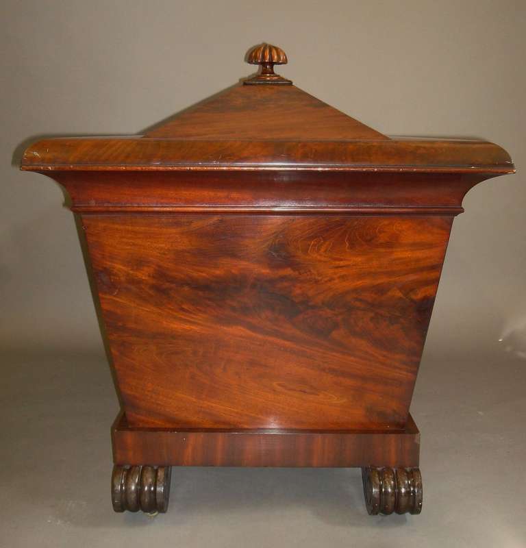 19th Century Impressive Regency Flame Mahogany Cellarette of Large Proportions