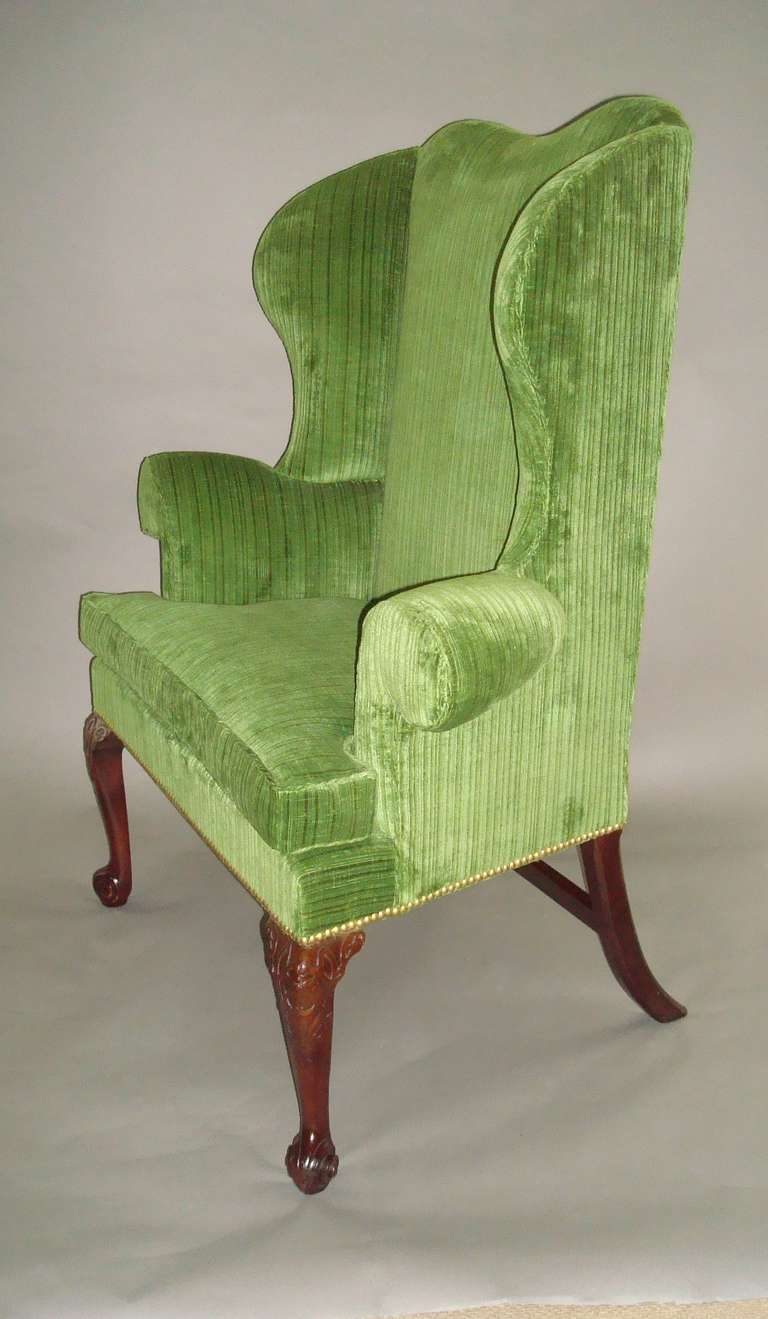 Mid-18th Century George II Mahogany Wing or Porters Chair