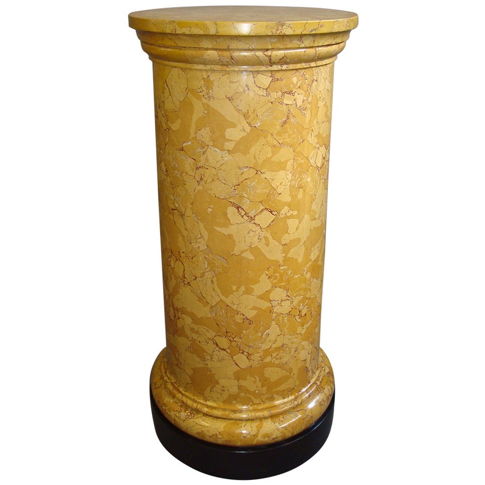 Early 19th Century Neoclassical Scagiola Pedestal Column