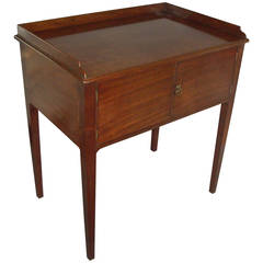 Over-Sized George III Mahogany Bedside Table in Chippendale Style