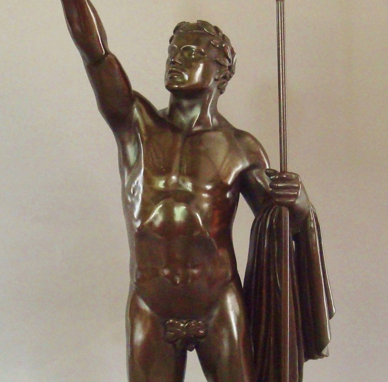 19th Century Bronze Sculpture of a Victorious Nude Athlete 4