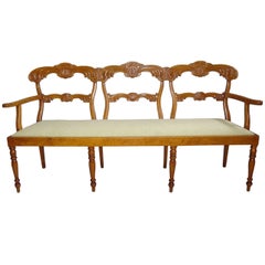 19th Century Maple Biedermier Chair Back Settee