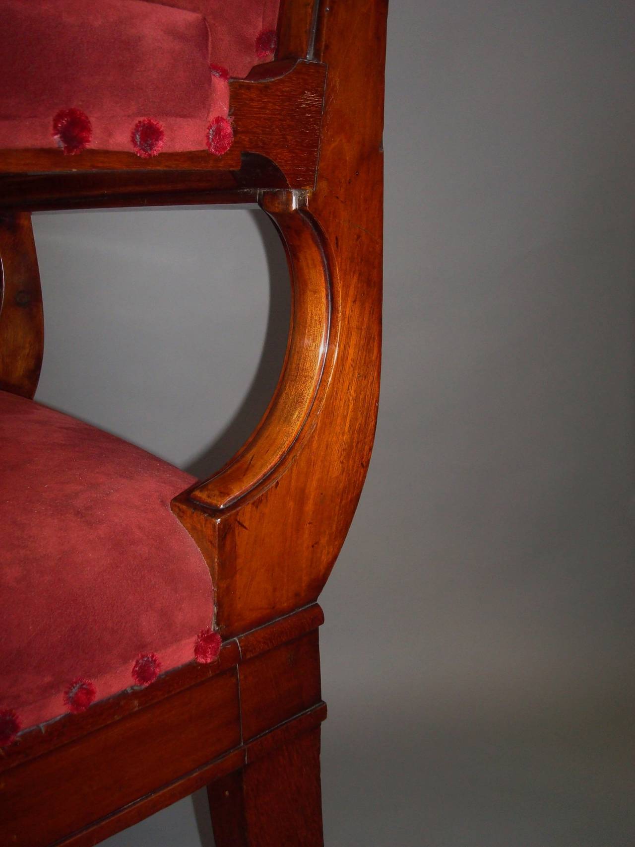 George IV Mahogany Library Chair of Bold Proportions For Sale 5