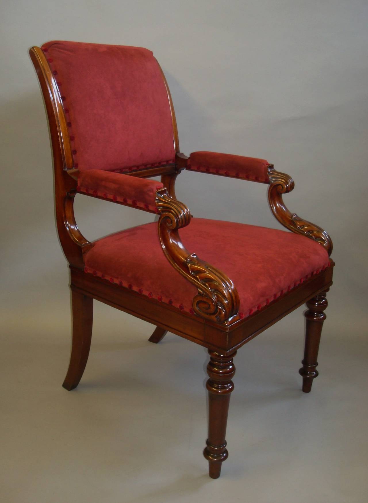George IV Mahogany Library Chair of Bold Proportions For Sale 2
