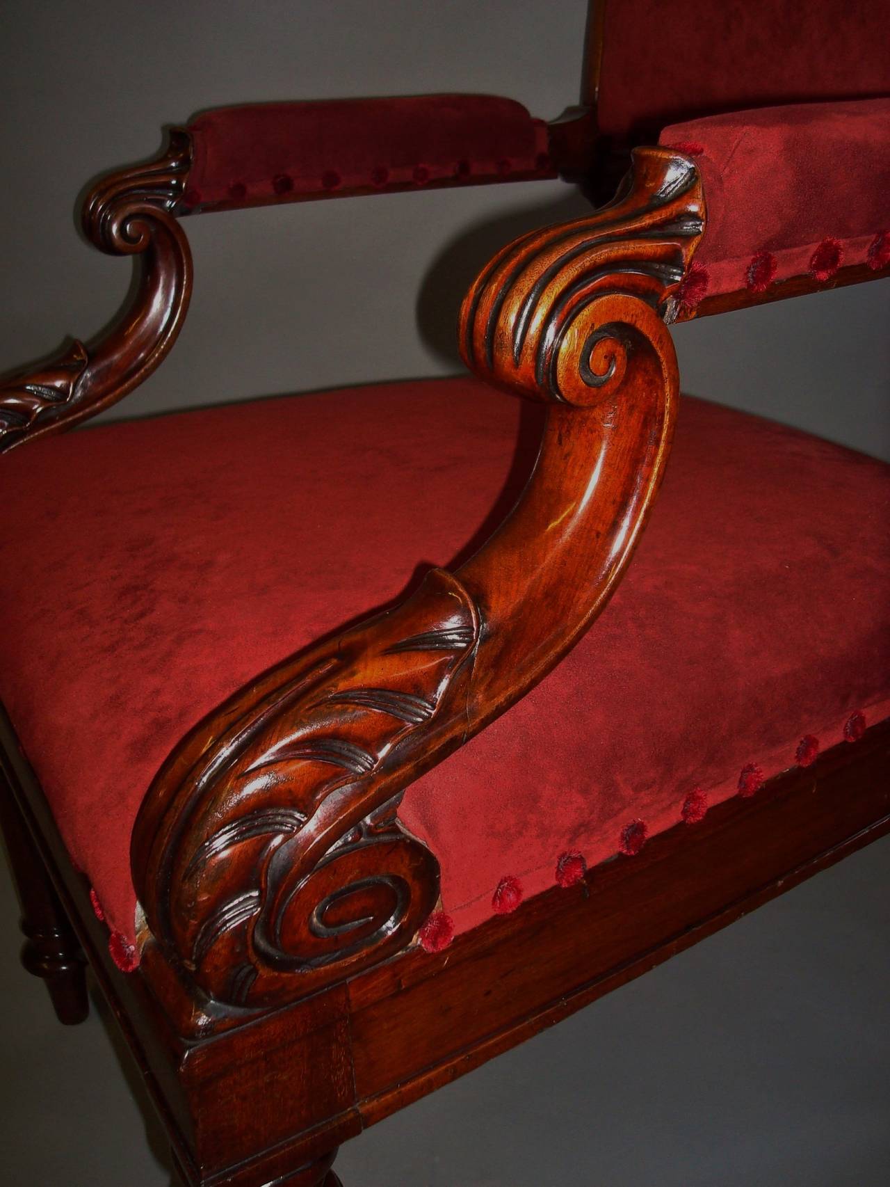 George IV Mahogany Library Chair of Bold Proportions For Sale 4