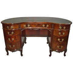 Good 19th Century Mahogany Rococco Style Kidney Shaped Desk