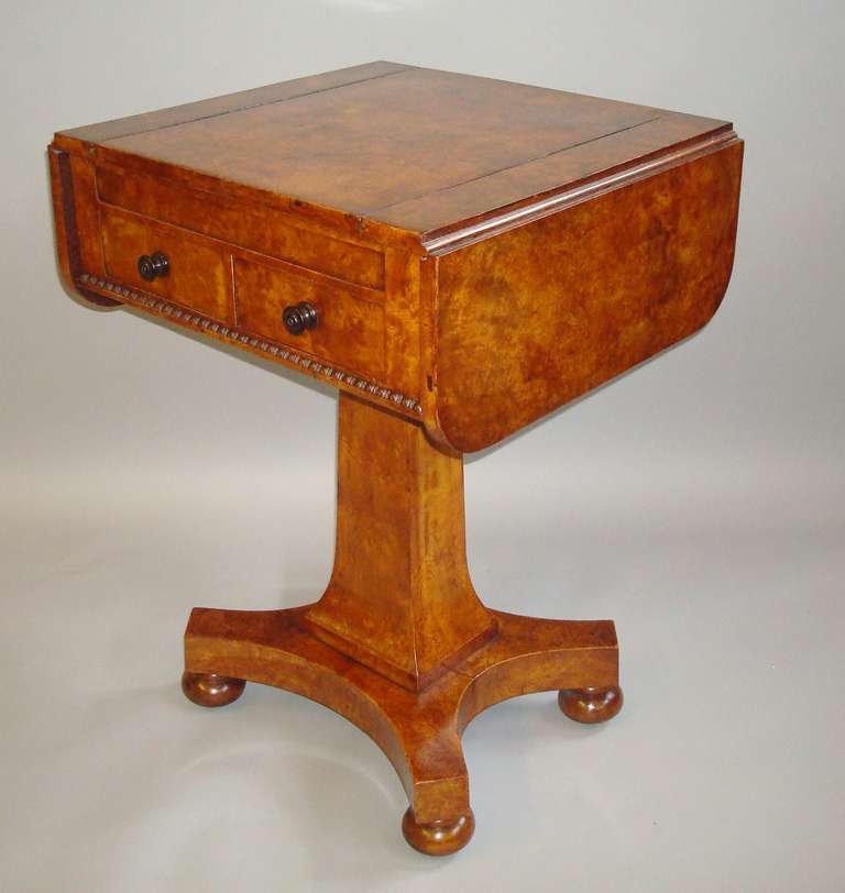 English Excellent Late Regency Burr Elm Games Table