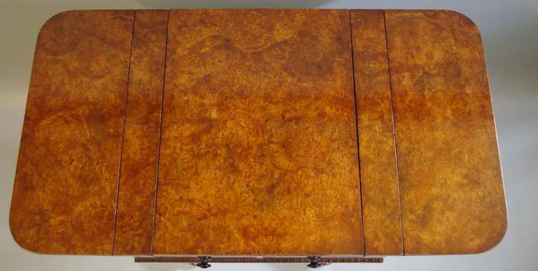 Excellent Late Regency Burr Elm Games Table 3