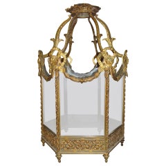 Gilt Brass Hexagonal Hanging Lantern