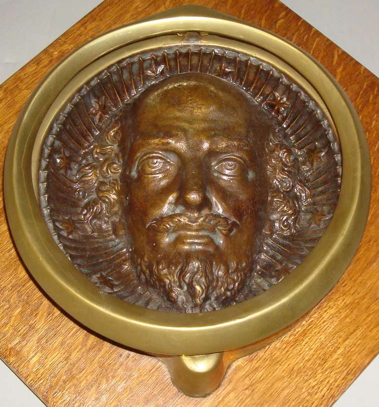 Oak A Large C19th Bronze 'Shakespeare' Door Knocker
