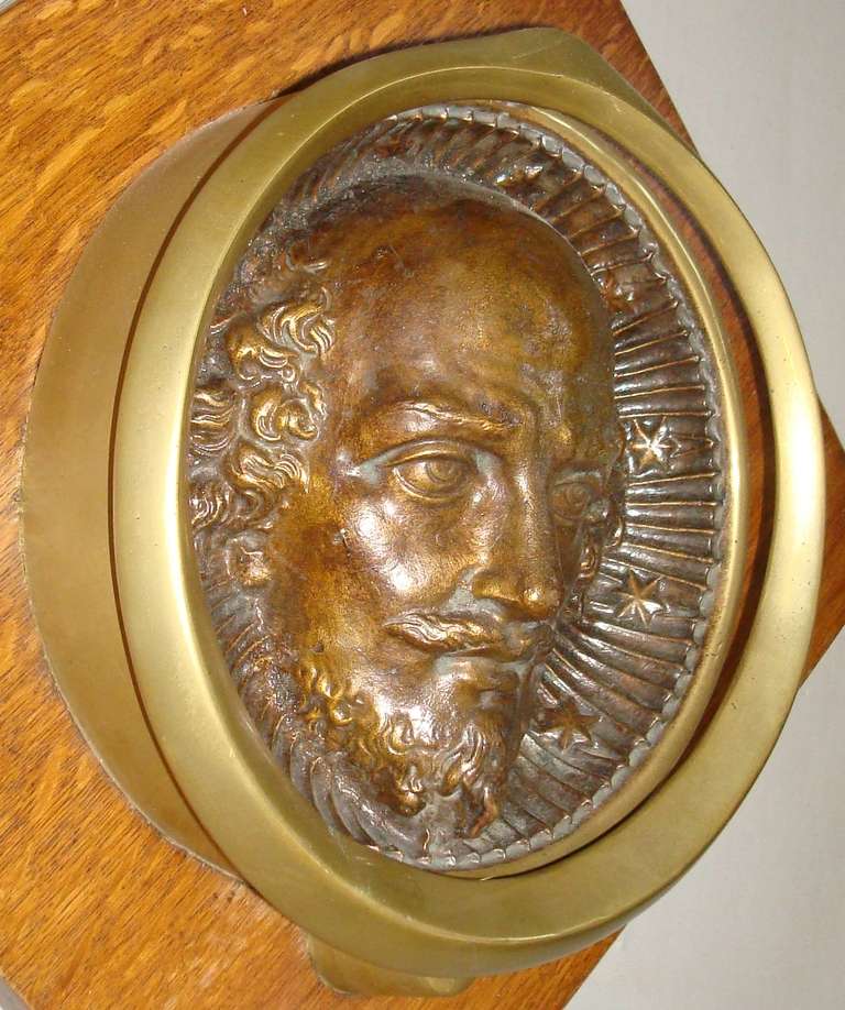 A Large C19th Bronze 'Shakespeare' Door Knocker 1