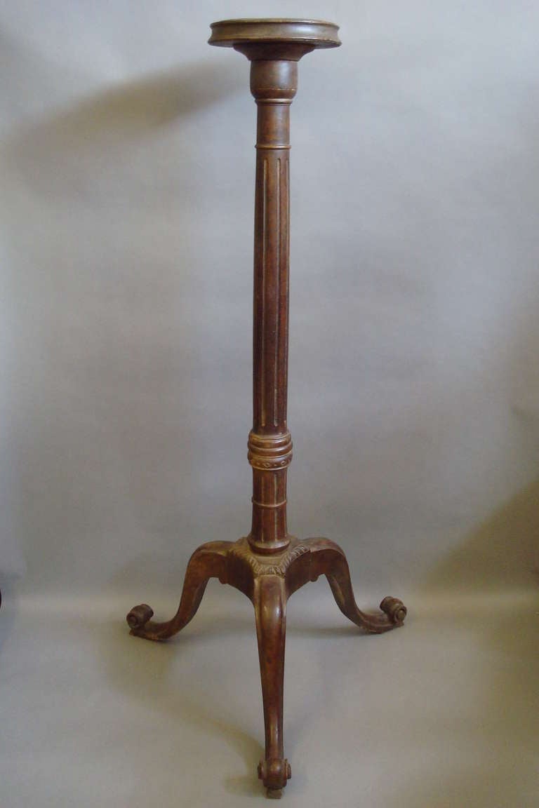 George III Monumental Georgian Carved Mahogany Torchere - 5ft 5ins tall For Sale